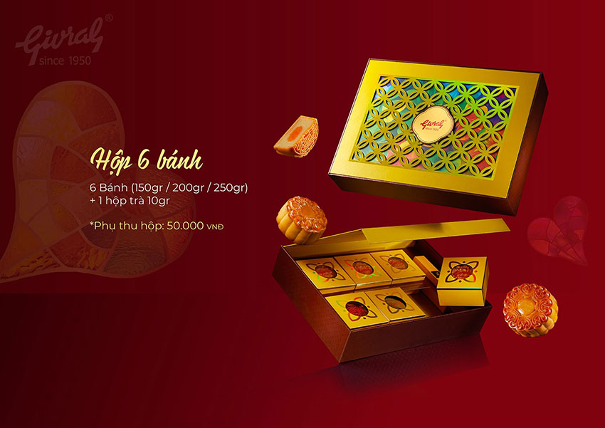mẫu hộp bánh trung thu givral 6 bánh