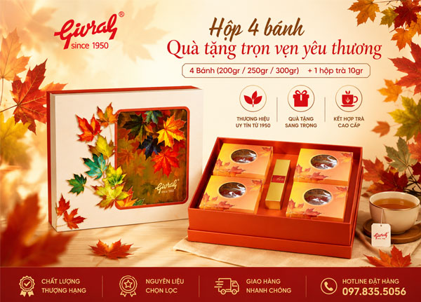 Combo bánh trung thu givral tâm giao 2